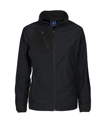 Womens/ladies Prio 2326 Microfleece Raglan Fleece Jacket Black Projob