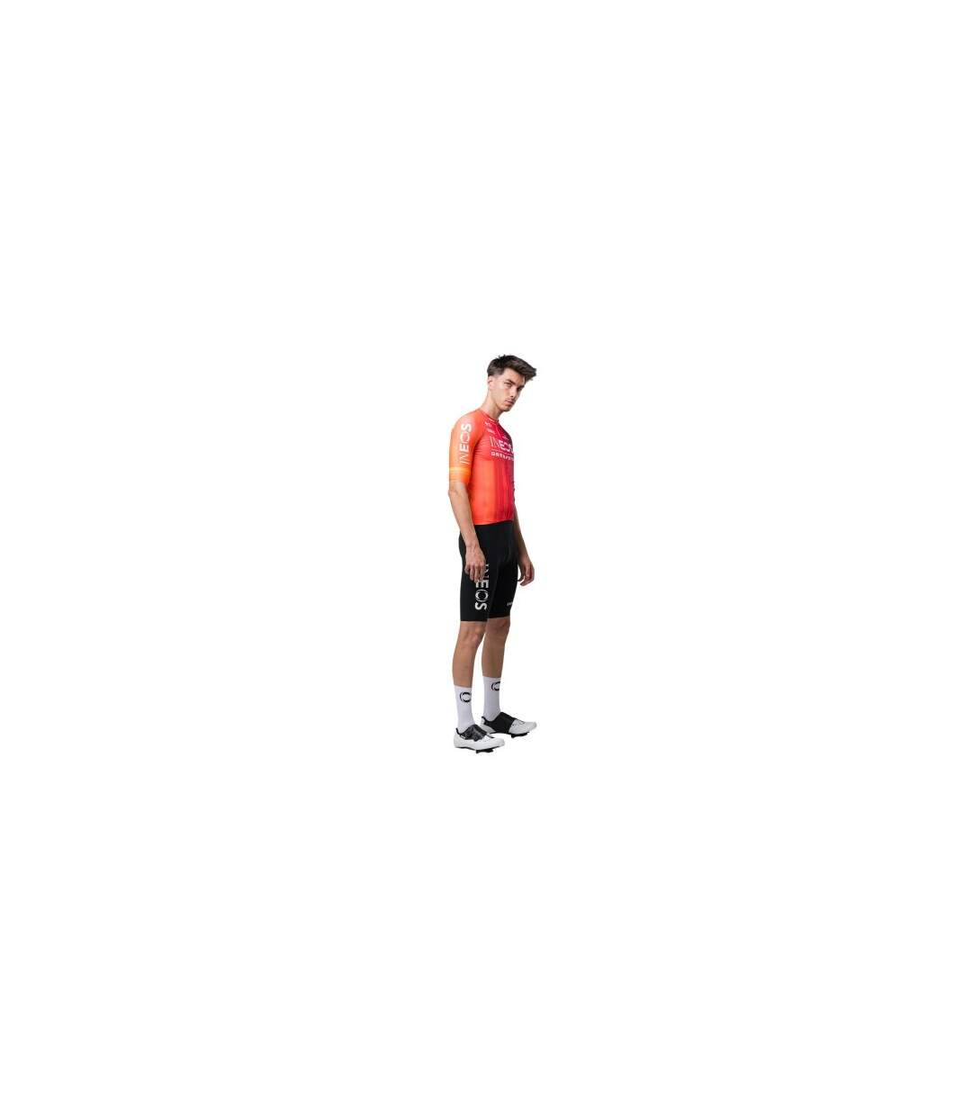 Mens Full Zip Short-sleeved Cycling Jersey Red Castore-1