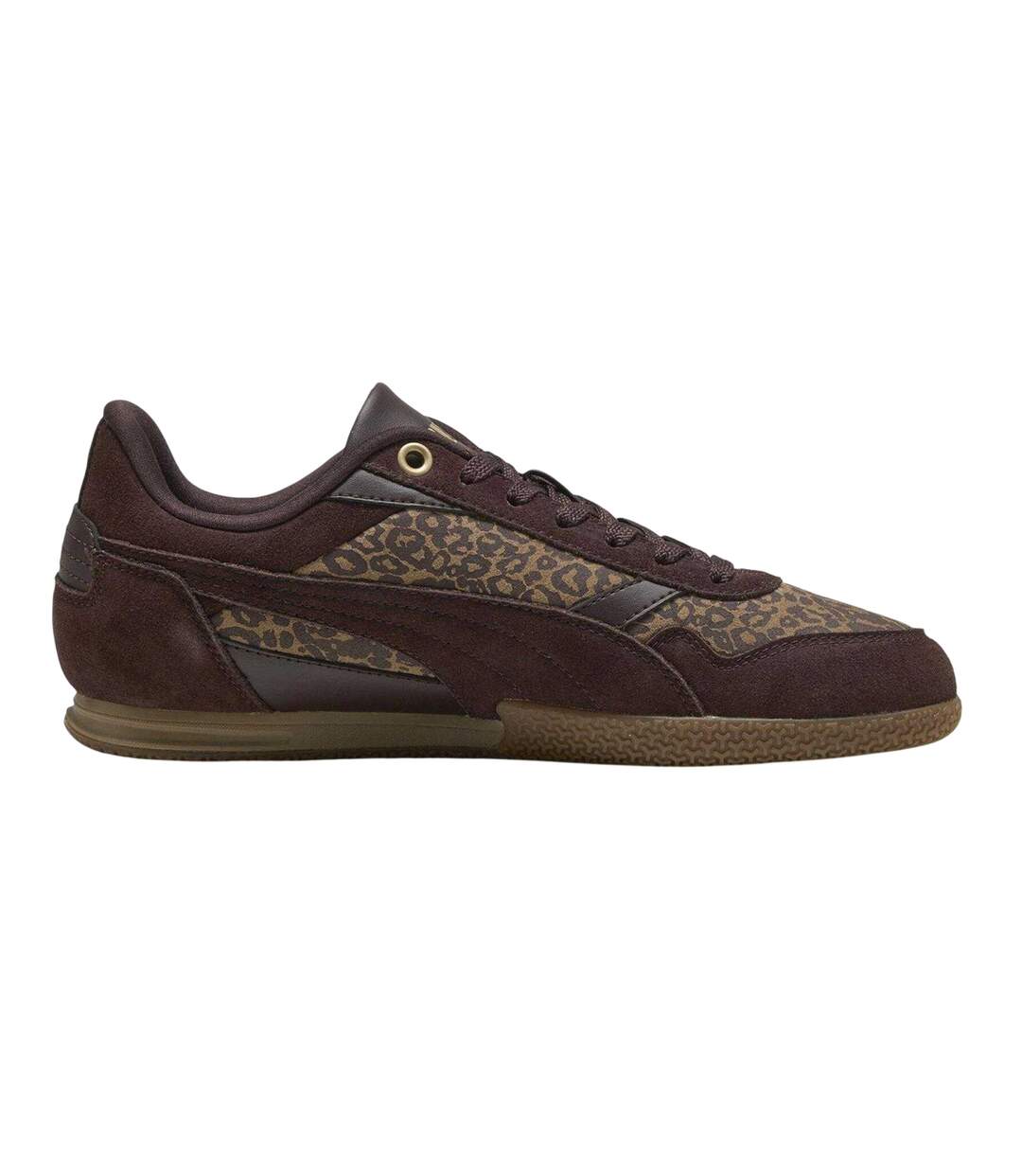 Womens/ladies Bella Donna Feline Recycled Leather Trainers Taupe Chocolate Puma-1
