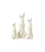 Lot de 3 Statuettes Lapins Fleurs 23cm Blanc & Vert