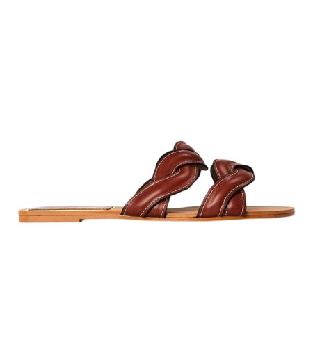 Womens/ladies Braided Casual Flat Sandals Tan Where´s That From