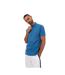 Mens Ribbed Collar Short-sleeved Polo Shirt Blue Lacoste-1