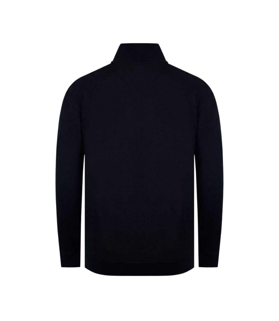 Mens Zip Neck Long-sleeved Sweatshirt Black Firetrap-2