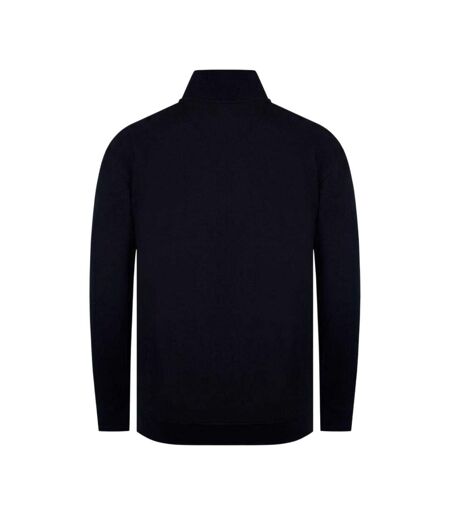 Mens Zip Neck Long-sleeved Sweatshirt Black Firetrap
