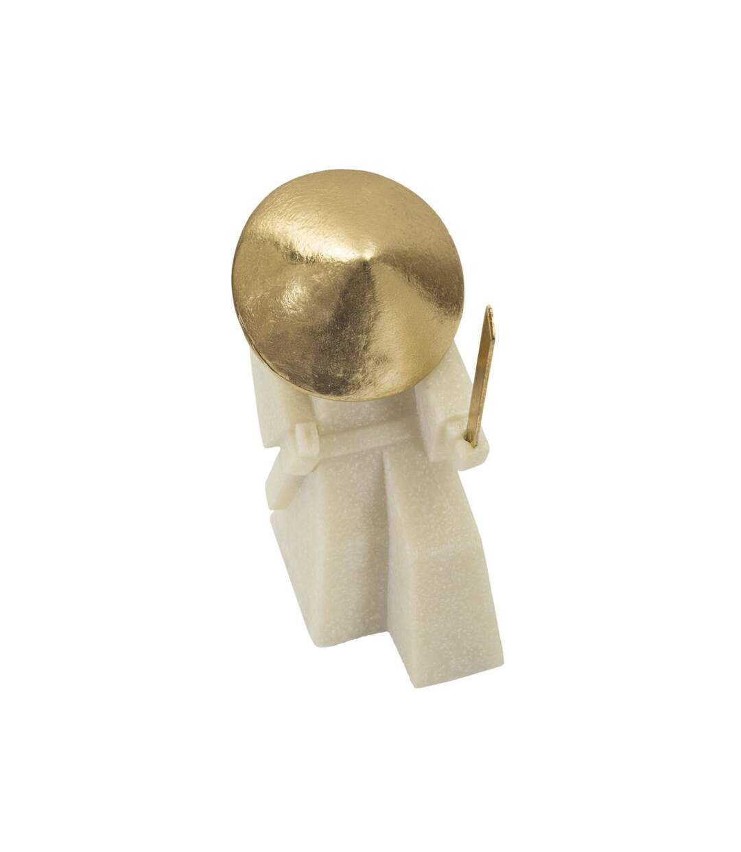 Statuette Déco Samouraï Toku 24cm Blanc & Or-4