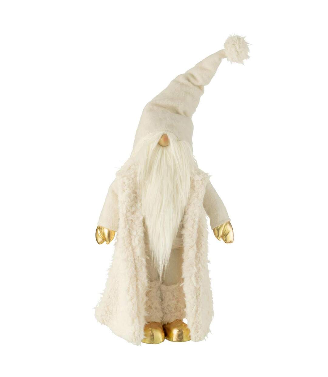 Statue Déco Lutin Veste Longue 90cm Crème-1