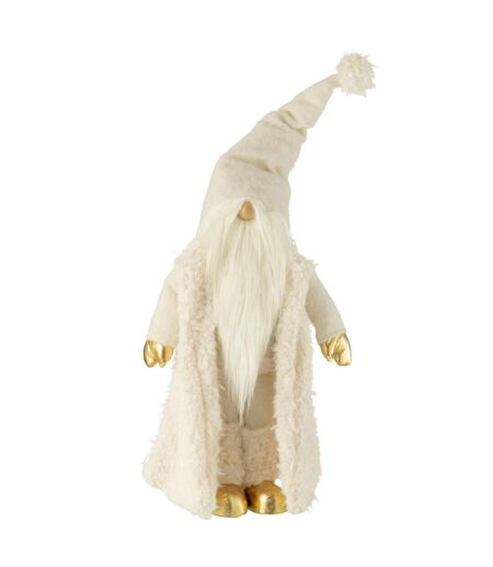 Statue Déco Lutin Veste Longue 90cm Crème