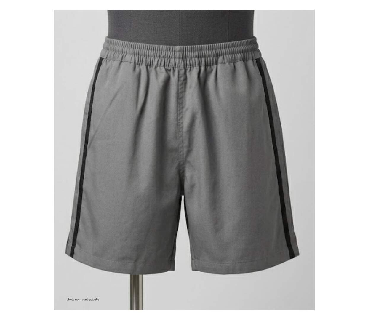 Short homme CHALLENGER 8L gris noir : le short en coton ultra-confortable spécial moisson-3
