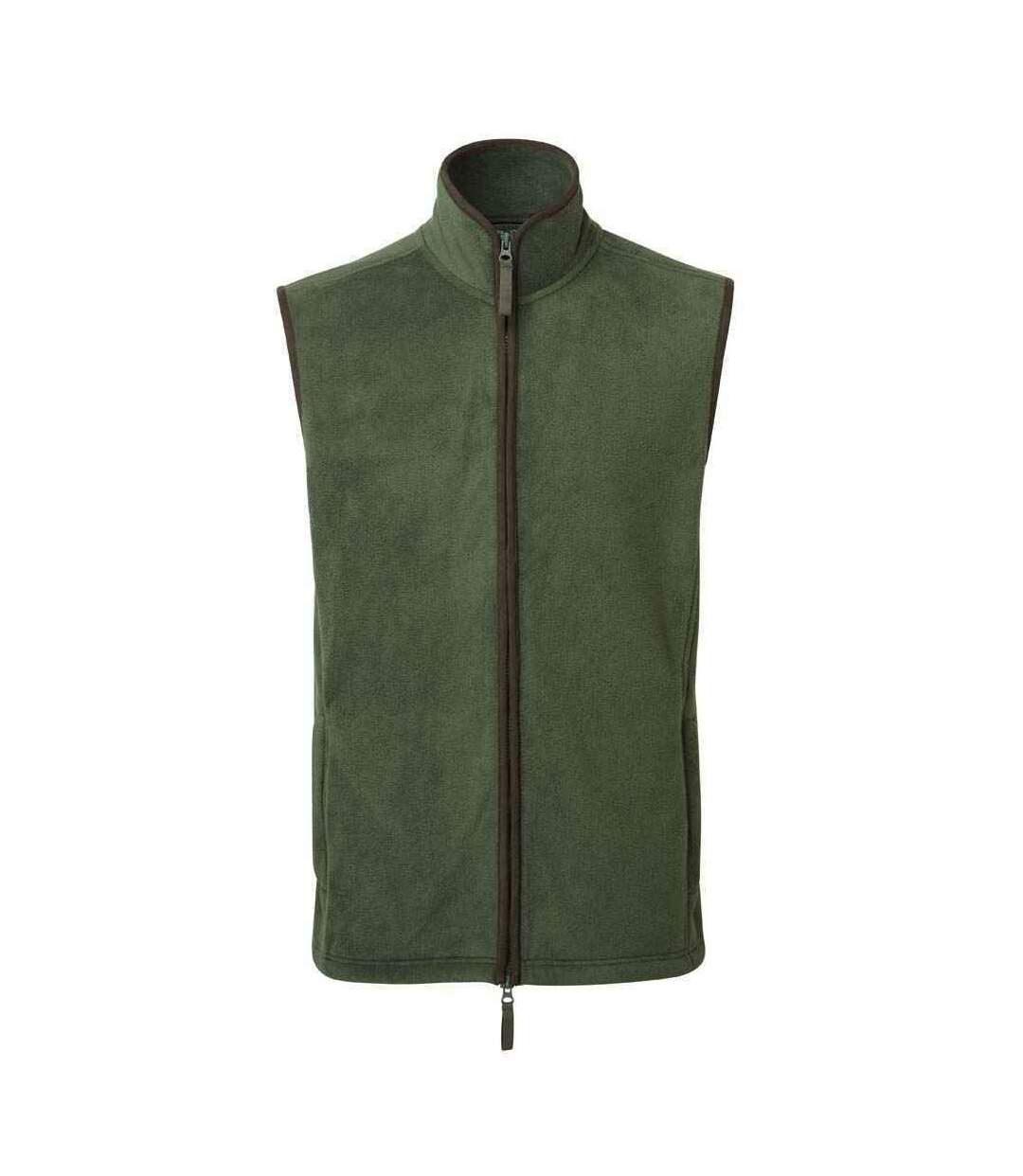 Veste Sans Manches Artisan Homme Vert Kaki Foncé Marron Premier-2