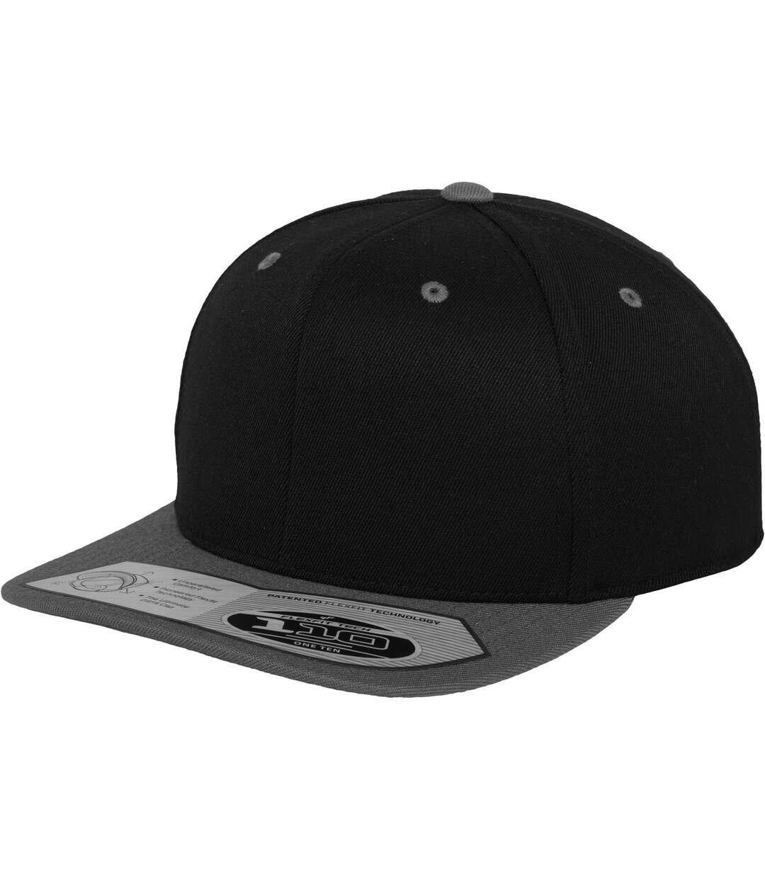 Yupoong Flexfit Unisex 110 Plain Fitted Snapback Cap (Black/ Grey) - UTRW4167-1