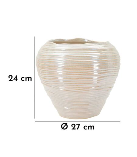 Vase Rond en Céramique Perly 27cm Blanc