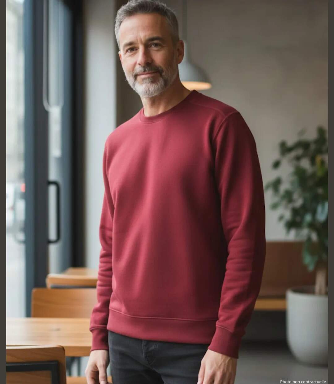 CHALLENGER E213U001 — Sweat col rond bordeaux : confort et haute résistance-3