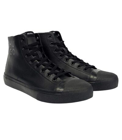Mens Dyer Leather High Top Trainers Black Hugo