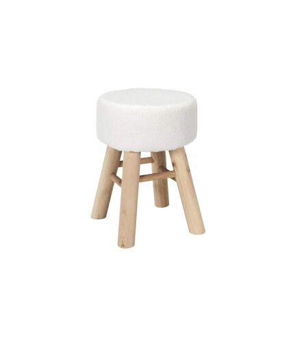 Tabouret en Tissu Bouclette Hera 40cm Blanc