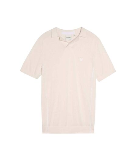 Polo Motif/style Rayure Contrastée Sur Bord Homme Blanc Lyle & Scott