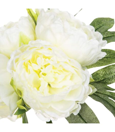 Bouquet de Fleurs 4 Pivoines 31cm Blanc