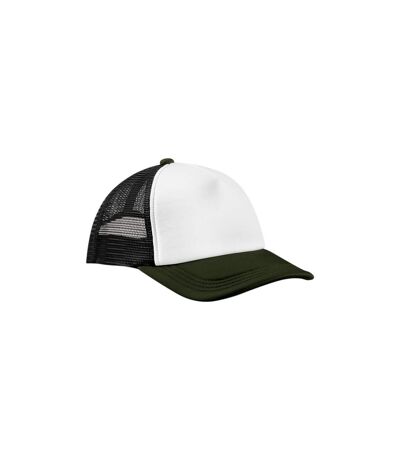 5 Panel Trucker Cap Black Dark Olive Beechfield