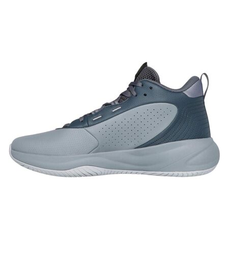 Mens League Leather Basketball Shoes Grey Skechers