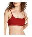 Womens/ladies Ribbed Cotton Bralette Dark Red Tommy Hilfiger-1