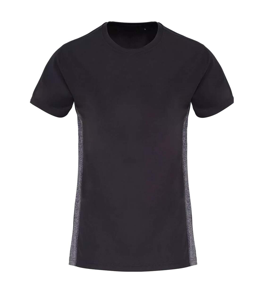 TriDri Womens/Ladies Contrast Panel Performance T-Shirt (Charcoal/Black Melange)