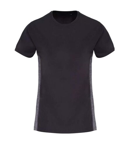 TriDri Womens/Ladies Contrast Panel Performance T-Shirt (Charcoal/Black Melange) - UTRW6540