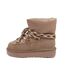 Womens/ladies Sheepskin Platform Winter Snow Boots Dark Brown Franklin-3