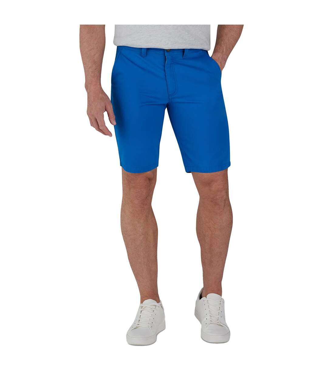 Mens plain chino shorts cobalt blue Raging Bull-1