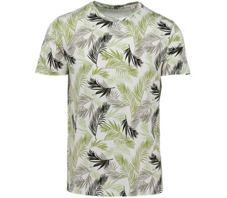 T-shirt écoresponsable imprimé tropical - Homme - PAT350 - beige ivoire Palm Leaves