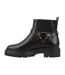 Womens/ladies Leather Block Heel Motorcycle Boots Black Jack Wills-2