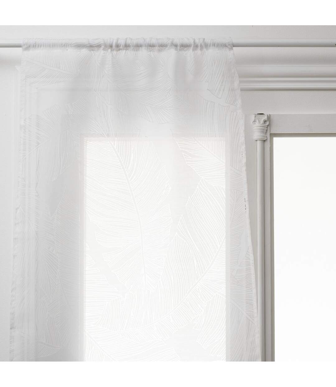 2 Voilages Indi - Longueur 160 cm x Largeur 60 cm - Blanc-1