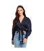 Chemise Manches Bouffantes Femme Bleu Marine Influence-1