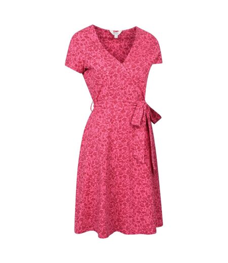 Womens/ladies santorini hibiscus jersey wrap dress red Mountain Warehouse