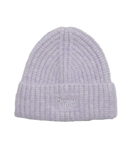 Bonnet mauve femme superdry rib knit beanie