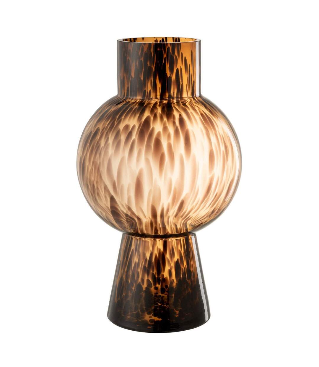 Vase Boule en Verre Design Poiso 46cm Marron-1