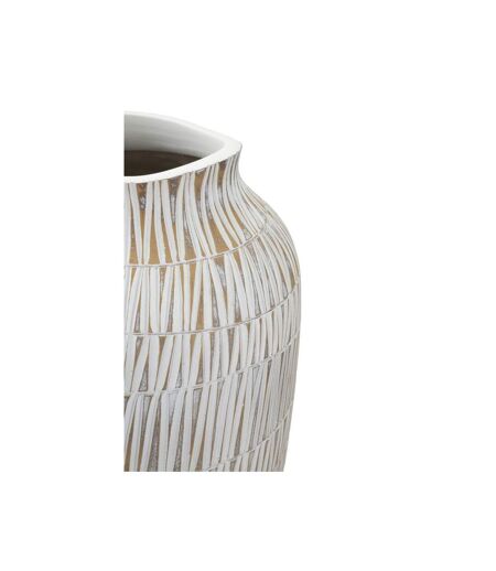 Vase Déco en Résine Stiky 50cm Or & Blanc