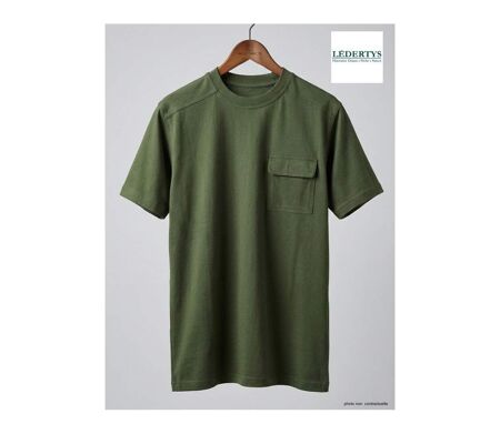 Tee-shirt Chasse LY0600 Homme Ledertys avec Renforts Épaules Kaki