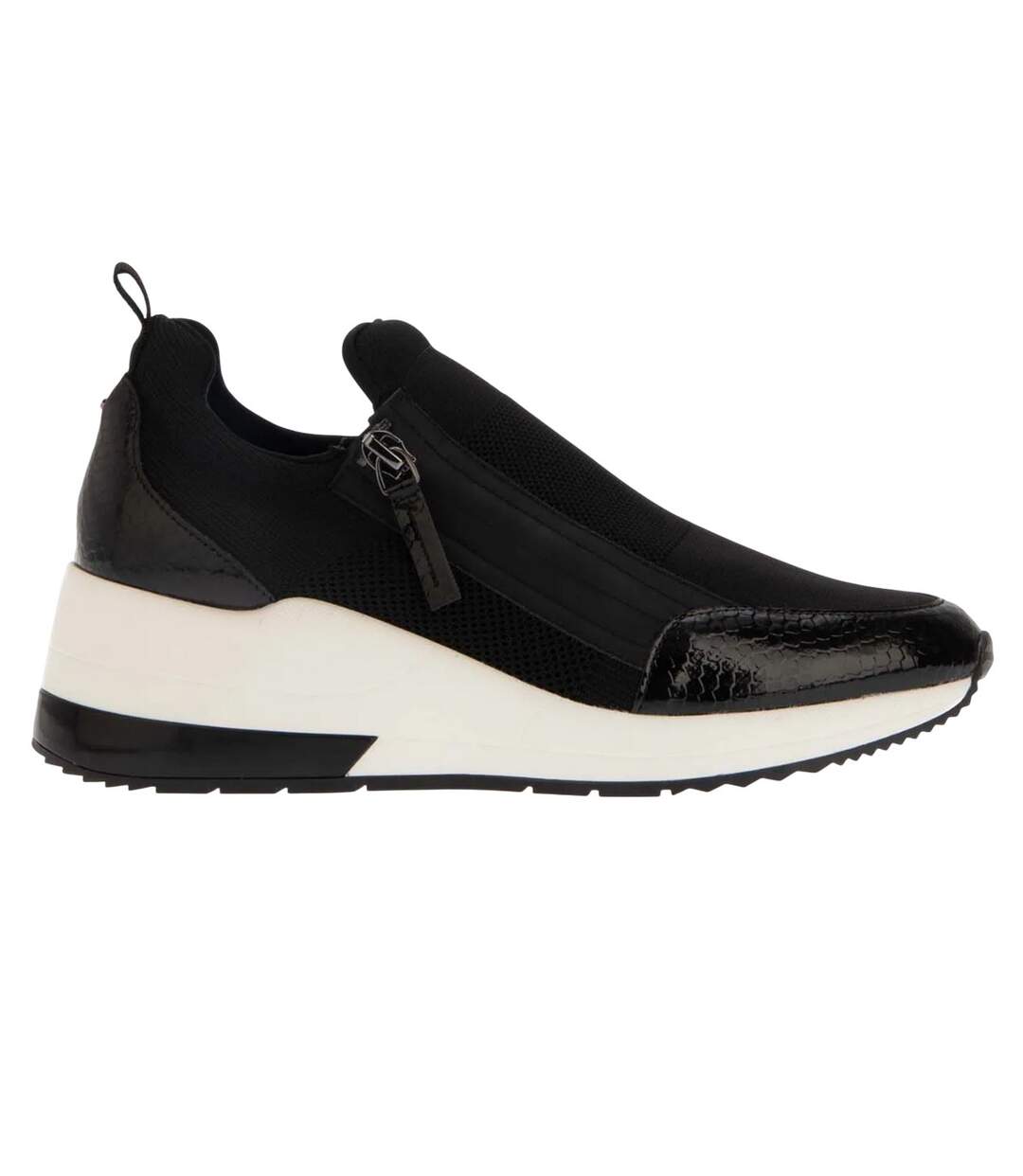 Womens/ladies ellens wedge trainers black Dune London-3
