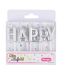 Lot de 13 Bougies Happy Birthday 8cm Argent-2