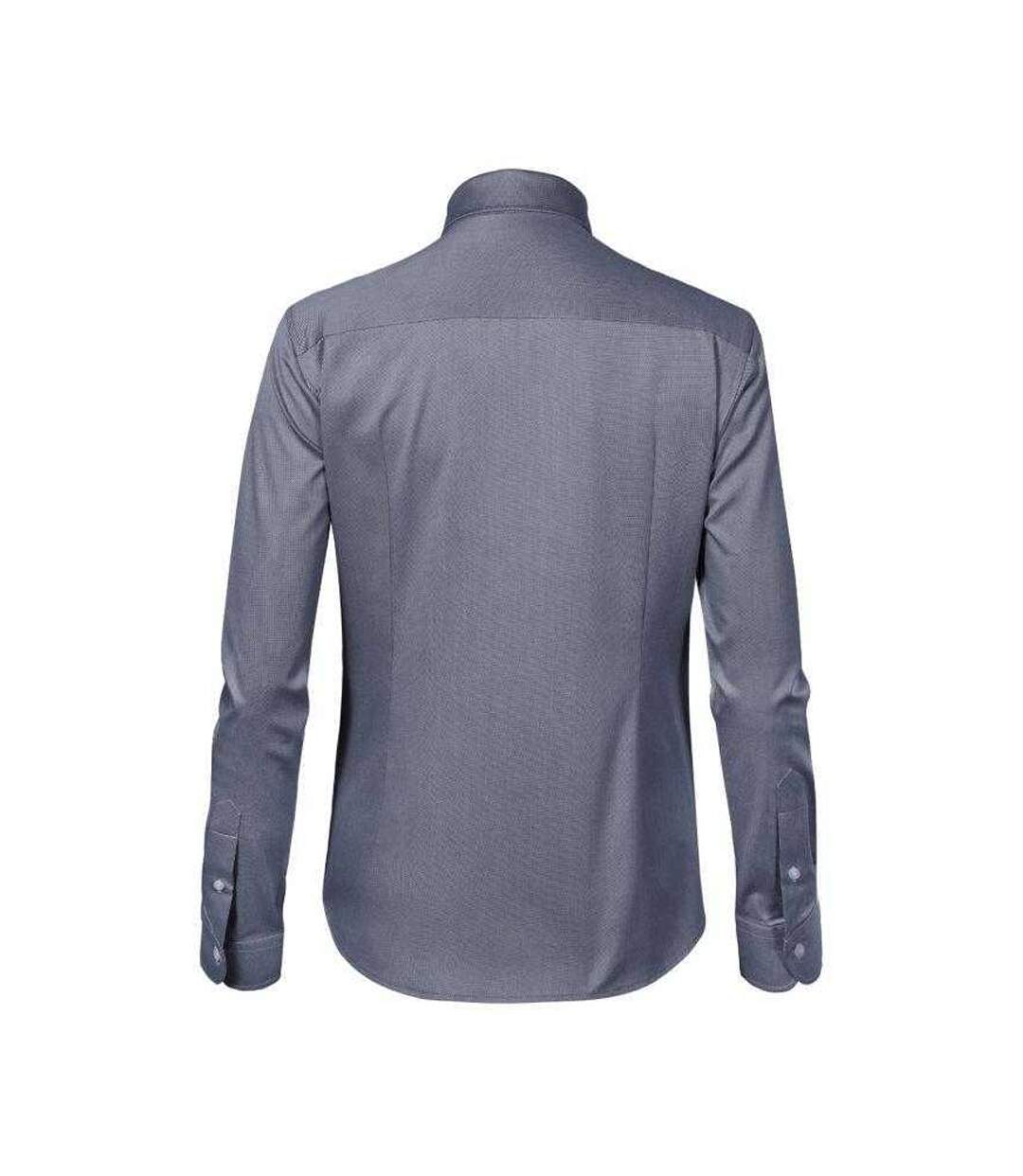 Chemise Manches Longues Journey Femme Gris Bleu Foncé Chiné Malfini-2
