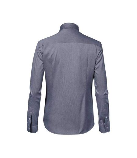 Chemise Manches Longues Journey Femme Gris Bleu Foncé Chiné Malfini