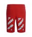 Mens Tape Sweat Shorts Red Off-White-2