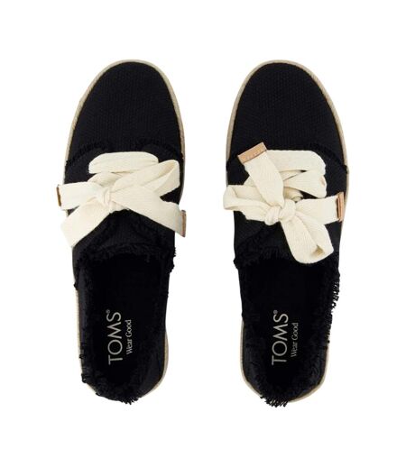Womens/ladies Carolina Lace Up Espadrilles Black Toms