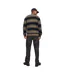 Mens Striped Chunky Knit Relaxed Fit Cardigan Greige Jack And Jones-3