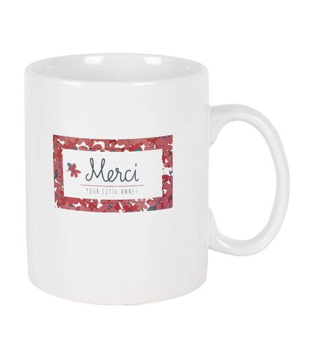 Mug XXL & Stylo Merci 80cl Blanc