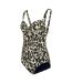 Womens/ladies Sakari Leopard Print Tummy Control One Piece Swimsuit Natural Regatta-3
