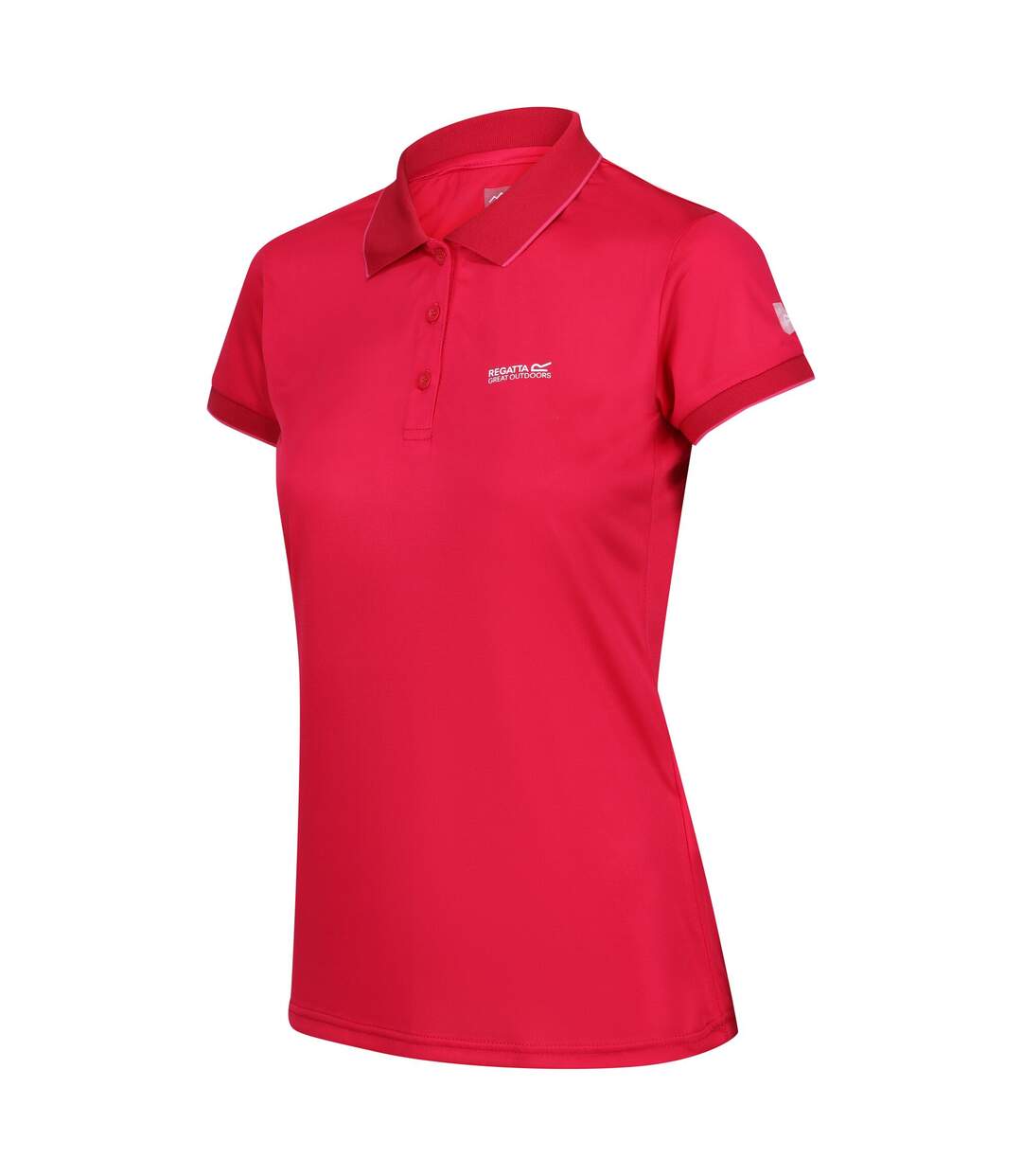 Polo manches courtes remex femme rose fluo uni Regatta-3