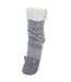 Isotoner Chaussettes d'intérieur femme maille jacquard, picots antidérapants-1