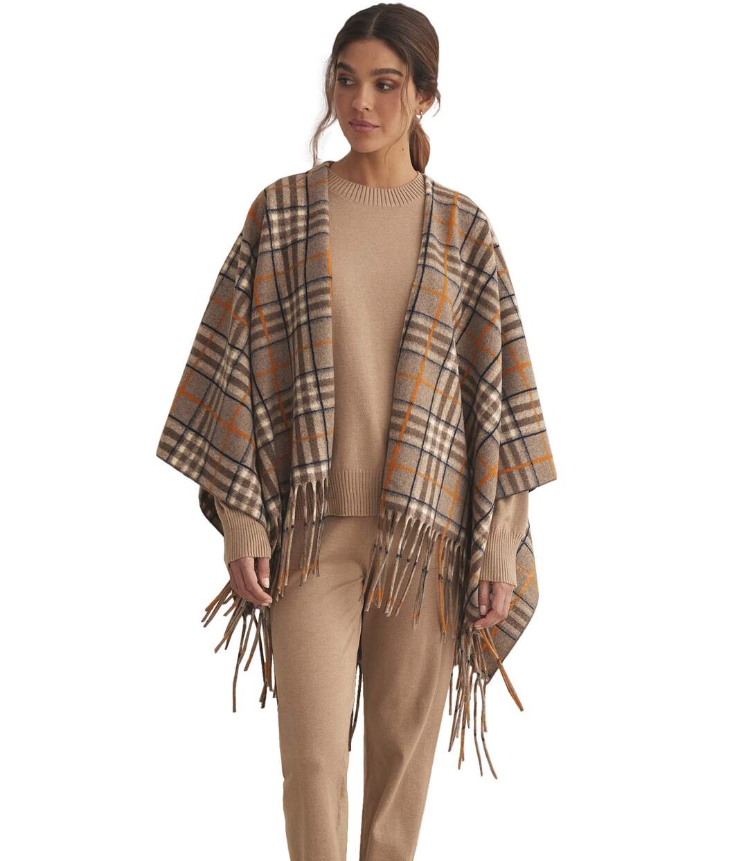 Poncho Camel Cuadros COMPLEMENTOS Selmark