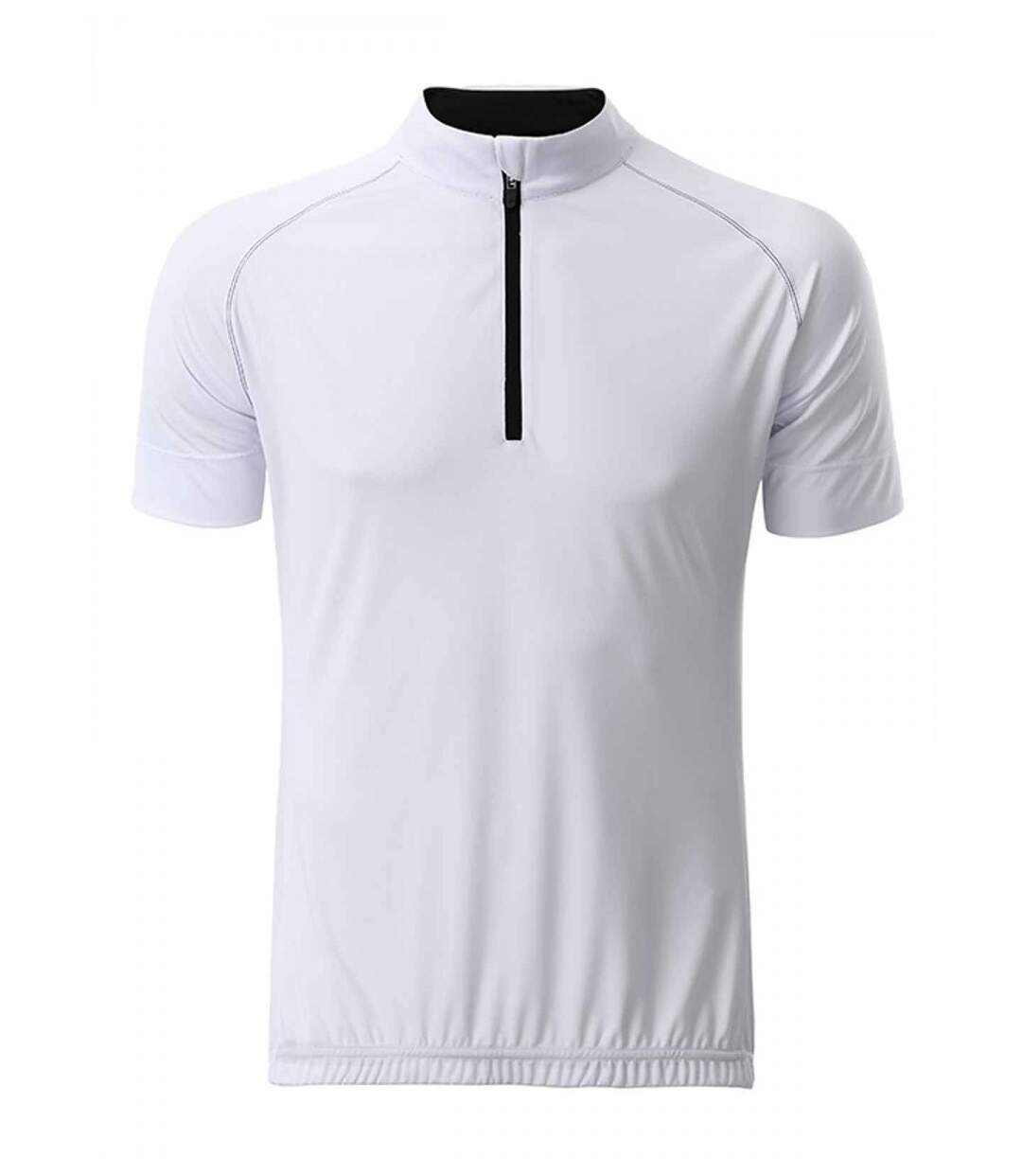 maillot cycliste demi zip - HOMME - JN514 - blanc