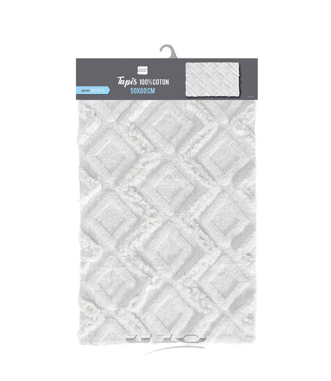 Tapis de Salle de Bain Ikatis 50x80cm Blanc-5